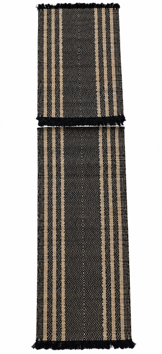 Black & Creame Runner Set Of 6 Mats