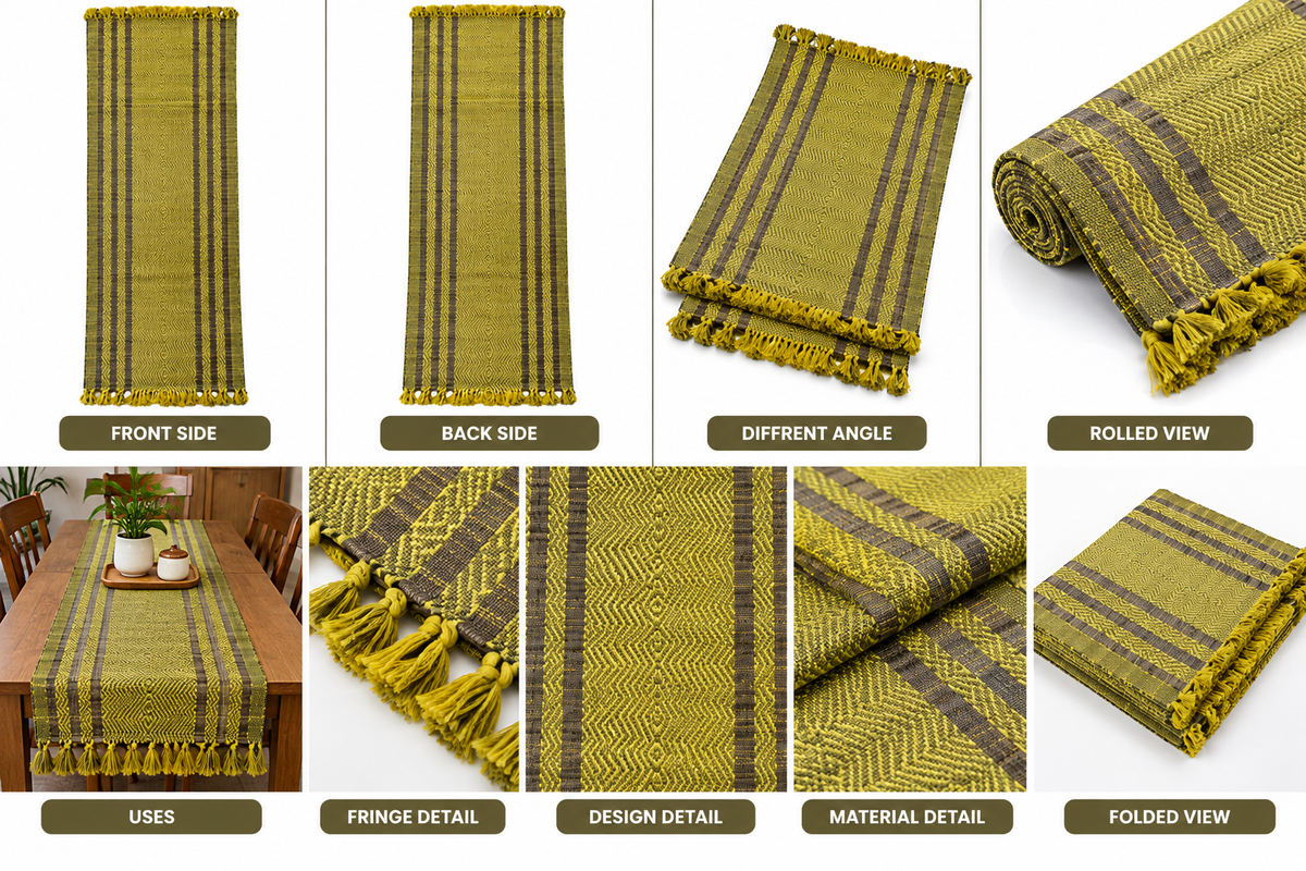 Yellow & Purple Runner Set Of 6 Mats