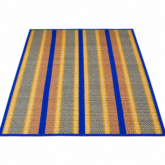 Beautiful Beige & Blue Madur Kathi Mat