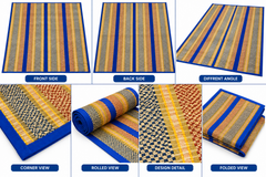Beautiful Beige & Blue Madur Kathi Mat