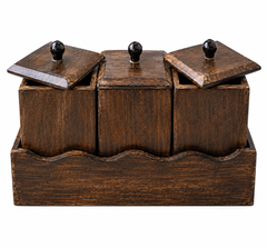 Wooden 3 In 1 Holder(Coffee, Tea, Sugar)