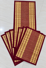 Red Runner With 6 Table Mats
