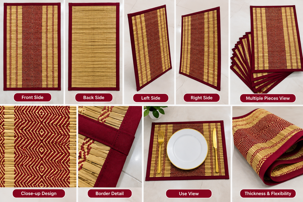 Red Runner With 6 Table Mats