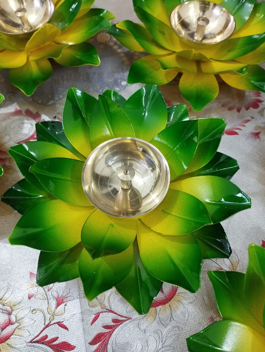 *Attractive Lotus Design Diya (Premium Lotus Diya with Yellow Color Gift Box)*