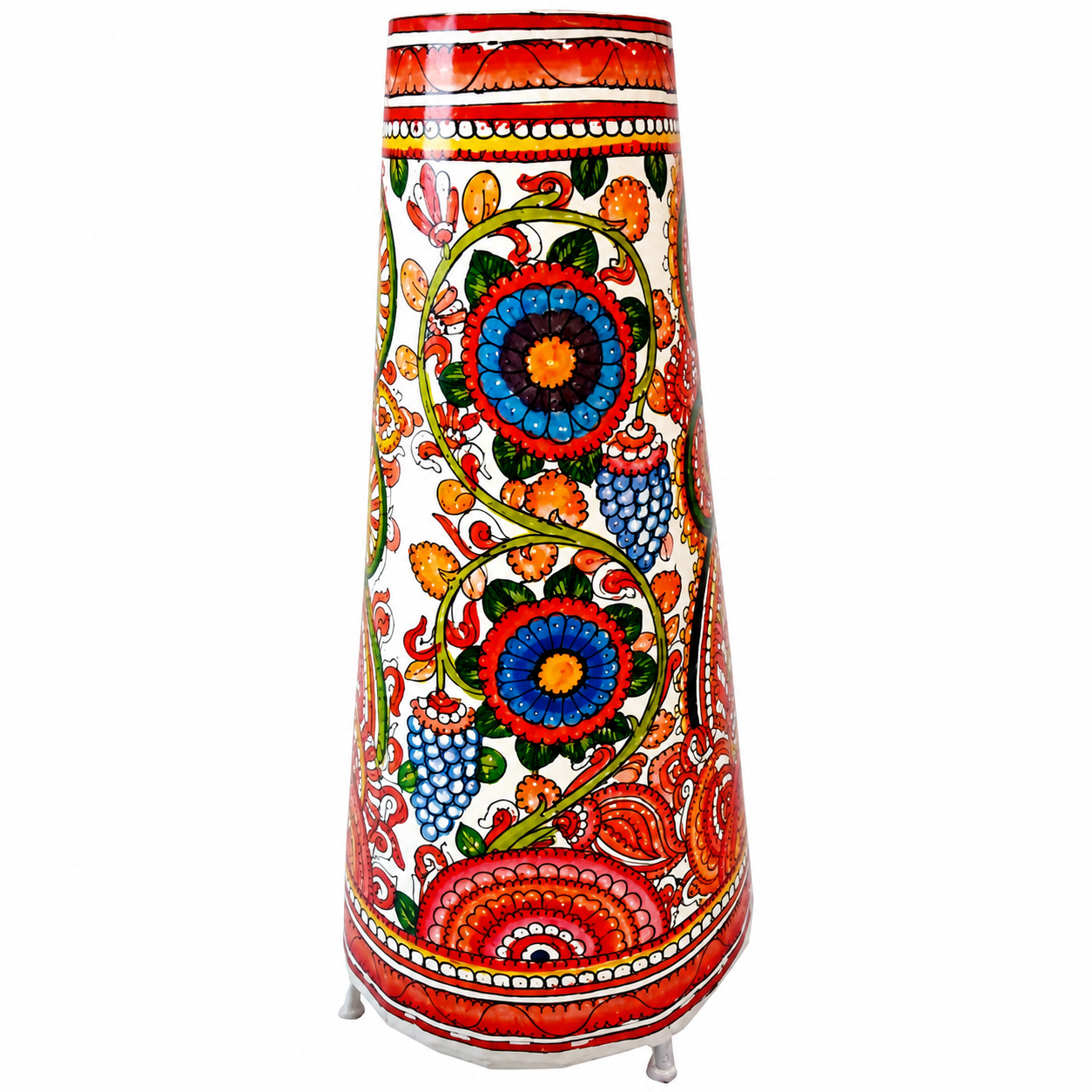 Andhra Pradesh Leather Puppetry Floral Decorative Showpiece Lamp