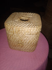 EcoFriendly Cane and Bamboo Tissue Holder
