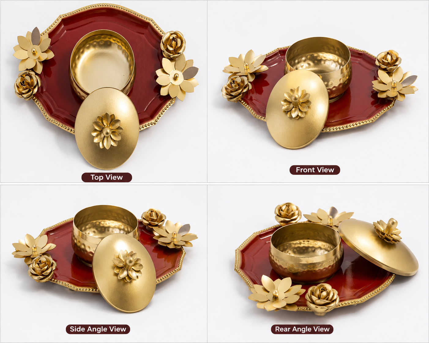 Golden & Brown Kumkum Tray