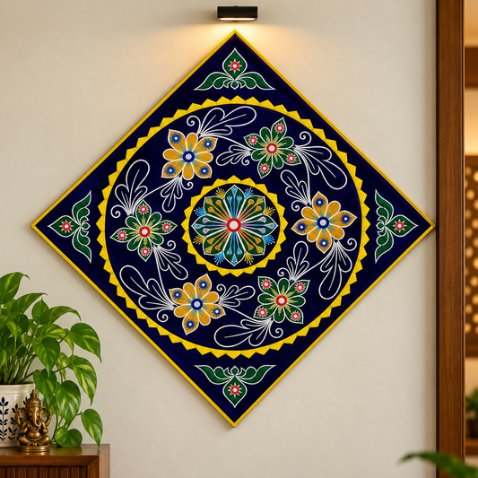 Flower Design Wall Hanging Pipli Work