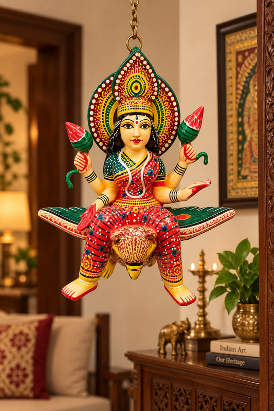Varanasi Wooden Toy Goddess Laxmi Flying Statue
