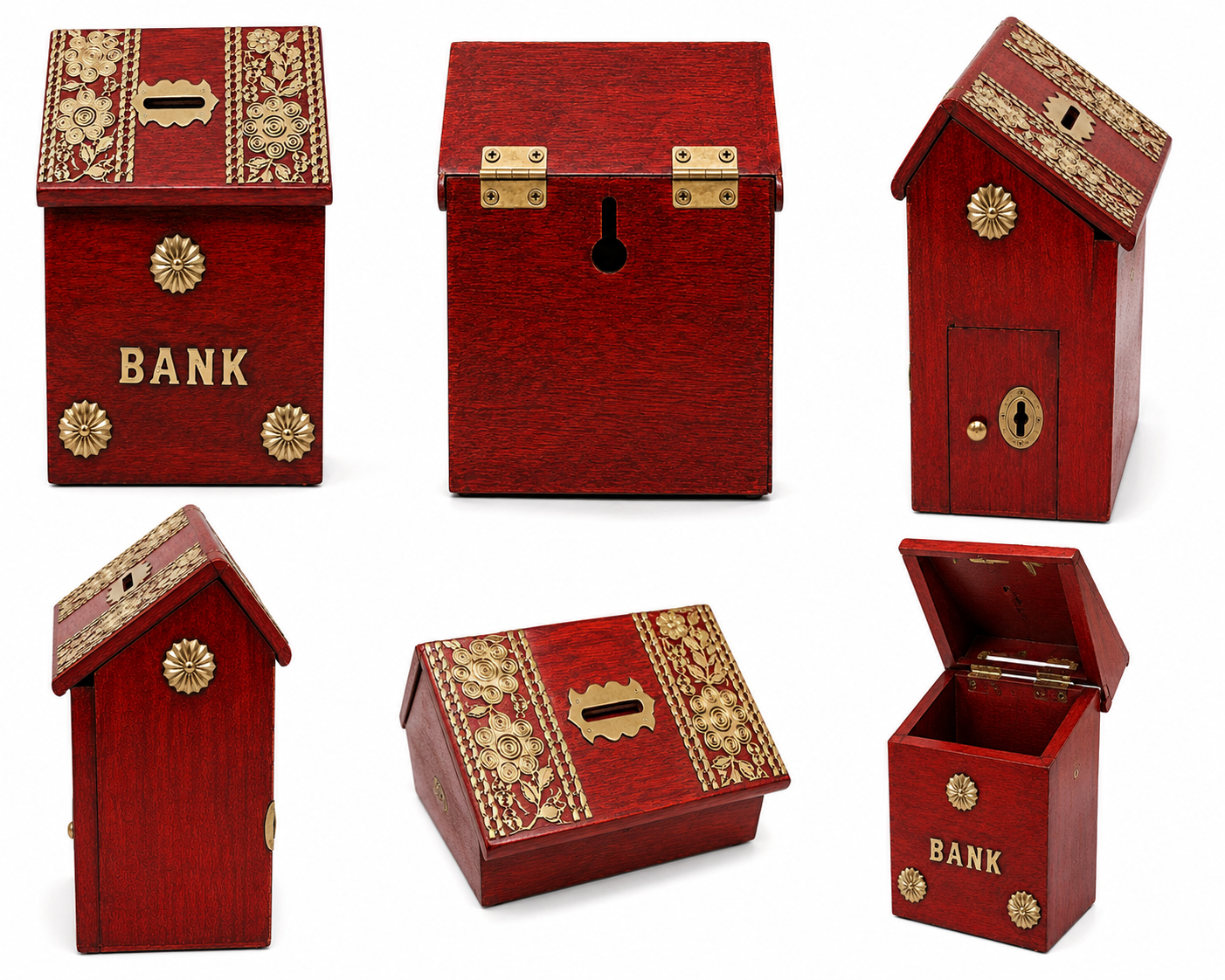 House Shaped Wooden Bank
