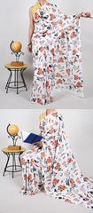 Bagru Natural Hand Block Print Cotton Mulmul Saree With Blouse Style 2