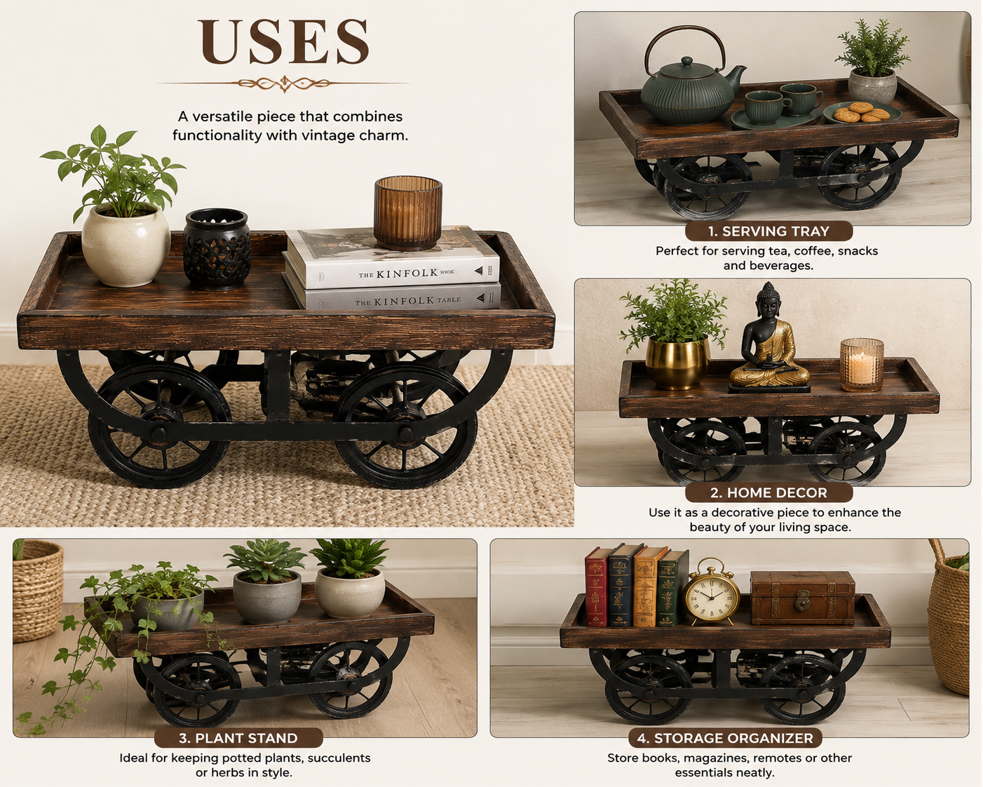 Wooden Toy Tray For Serving