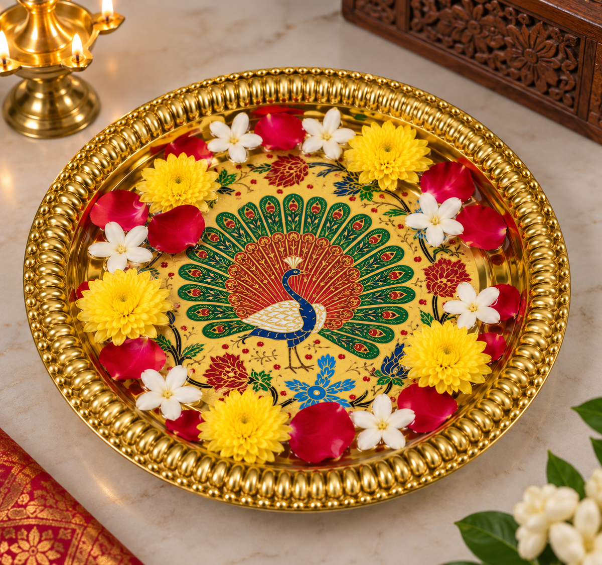 Beautiful Plate Golden Polish (12 Inch)