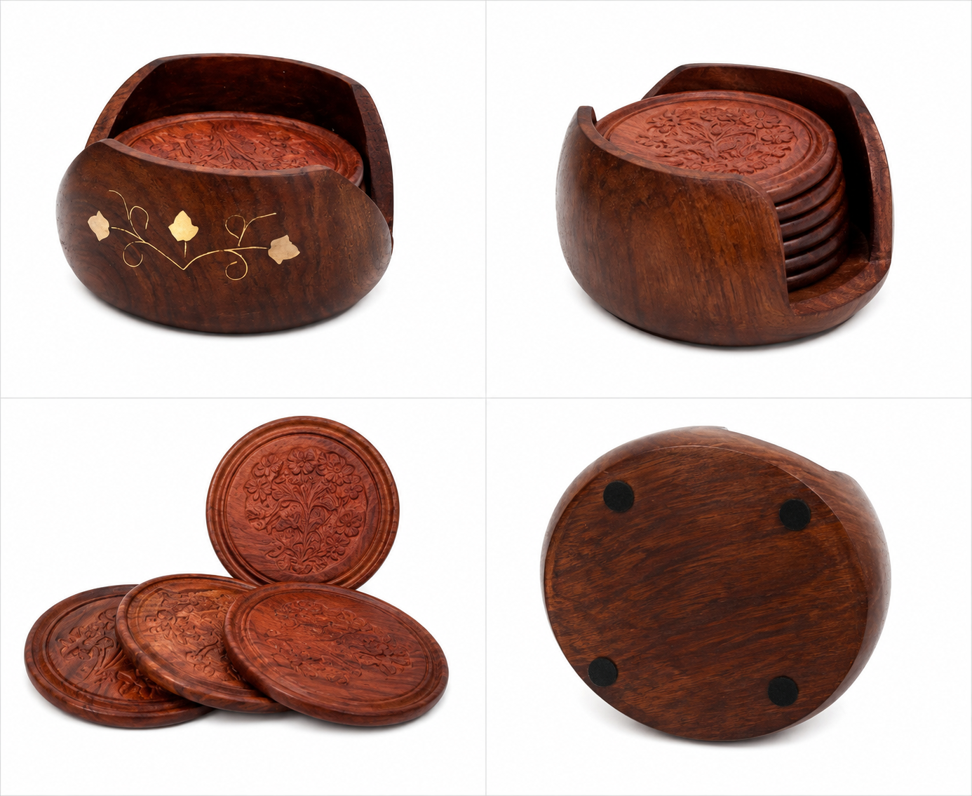 Wooden Handmade Coasters Set