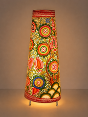 Leather Puppetry Handpanited Floor Lampshade Flower Desing