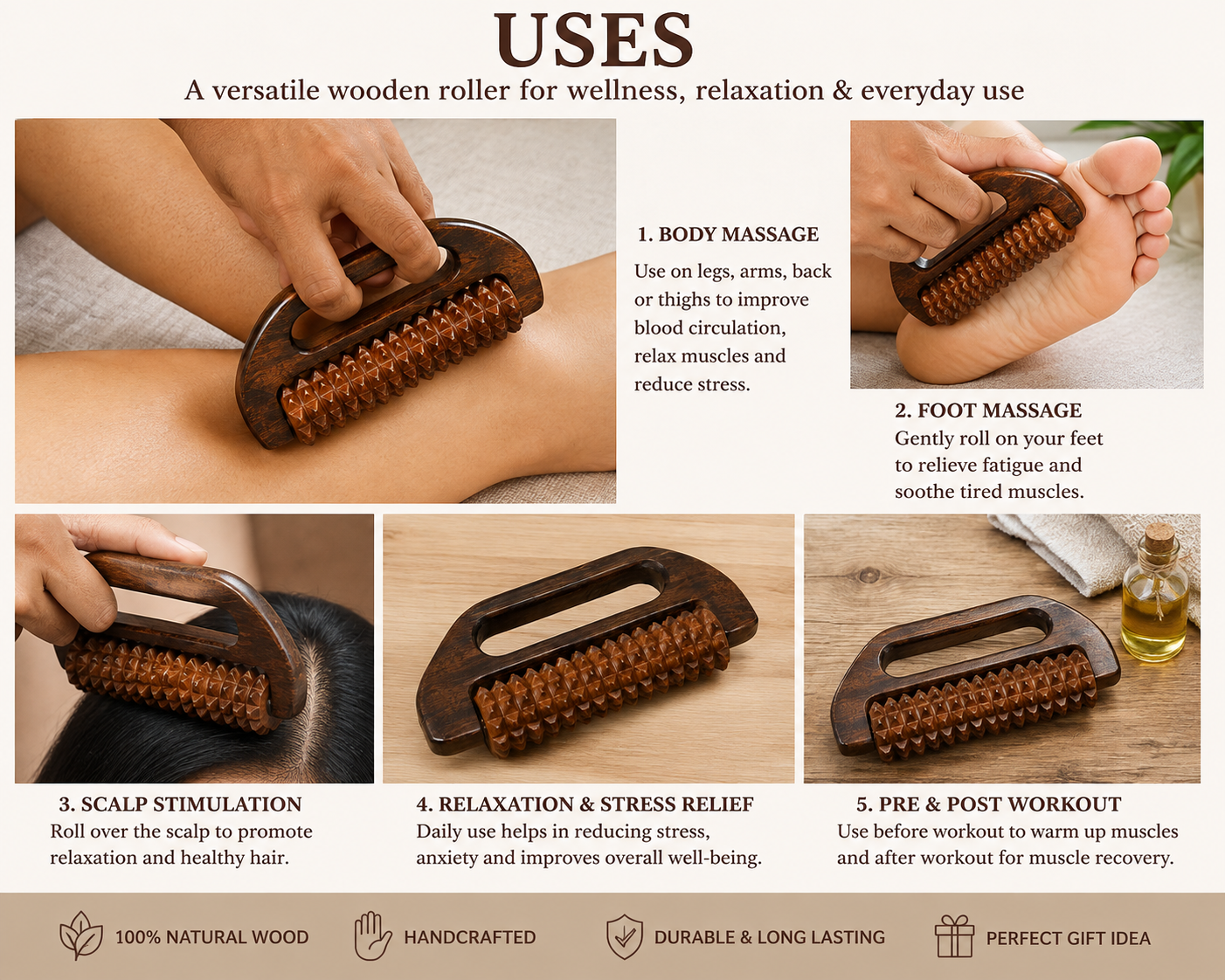 Wooden Hand Roller