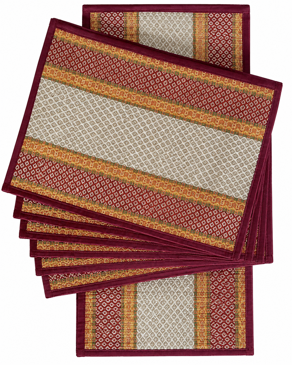 Runner With 6 Table Mats - Red