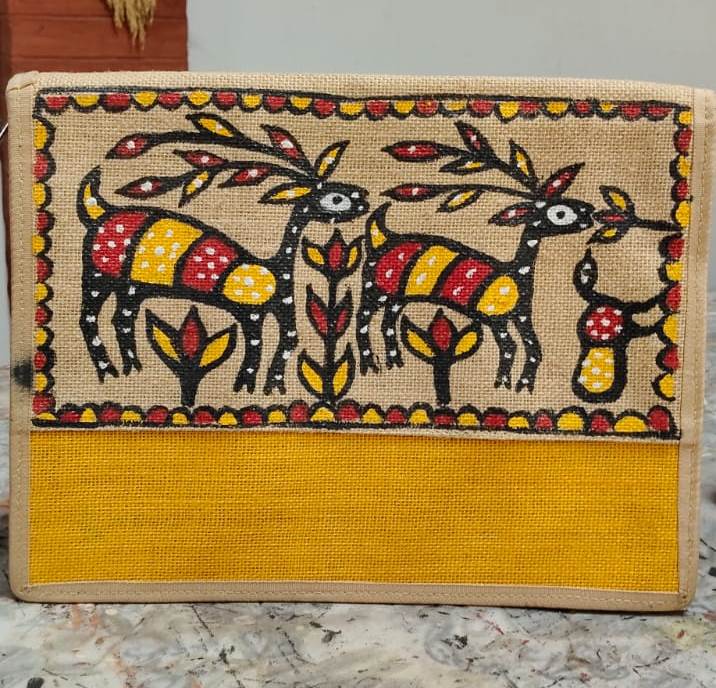 Sohrai Khovar Hand-Painted Jute File Folder
