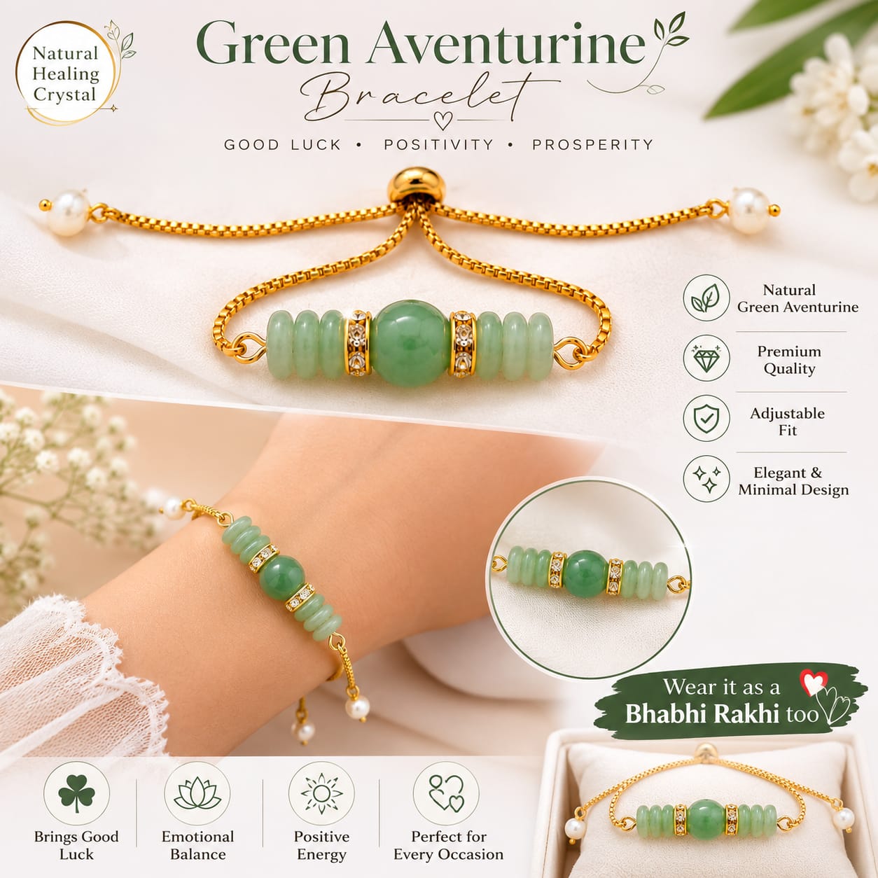 AGATES GREEN AVENTURINE BRACELET