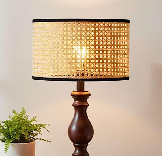 EcoFriendly Cane and Bamboo Table Lamp