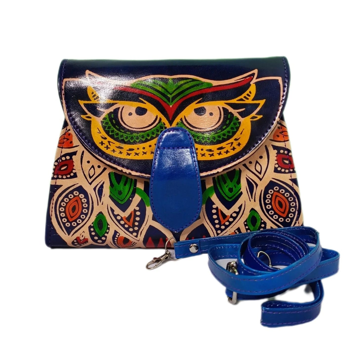 Genuine Pure Leather Handcrafted Handtooled Bag owl Sling