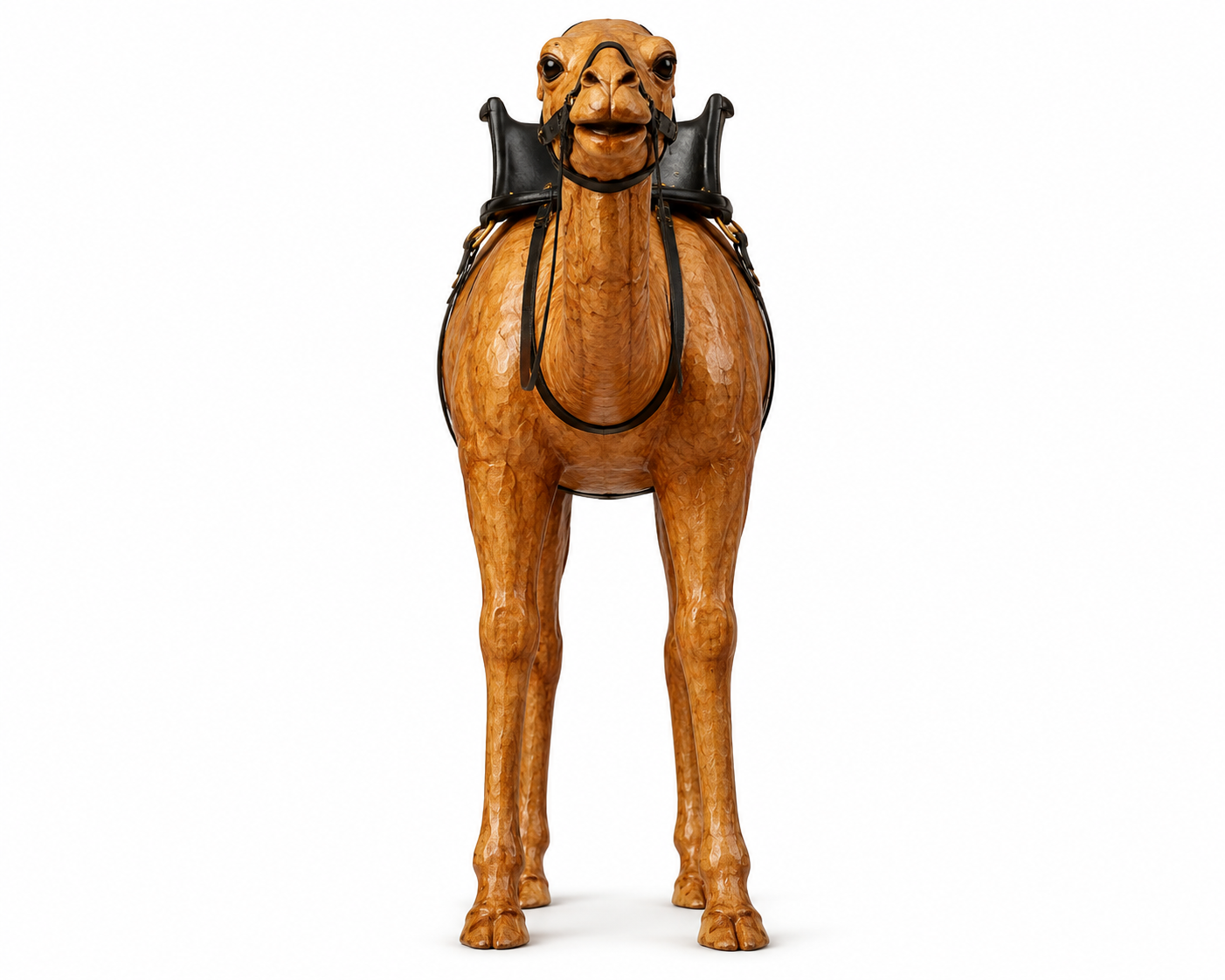 Leather Handicraft Standing Camel - 6 Inch