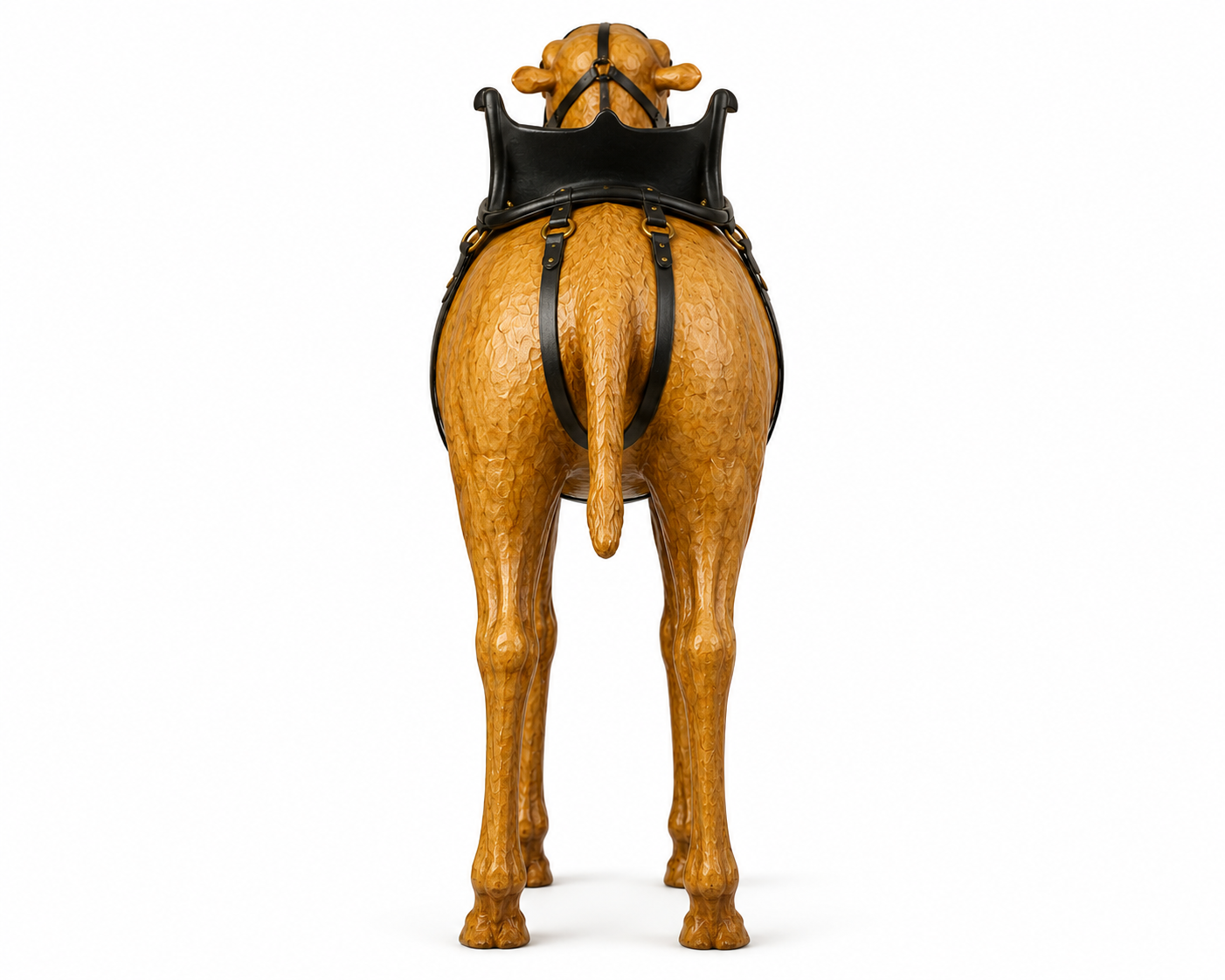 Leather Handicraft Standing Camel - 6 Inch