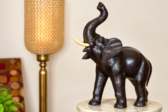 Handcrafted Leather African Elephant - 18 Inch