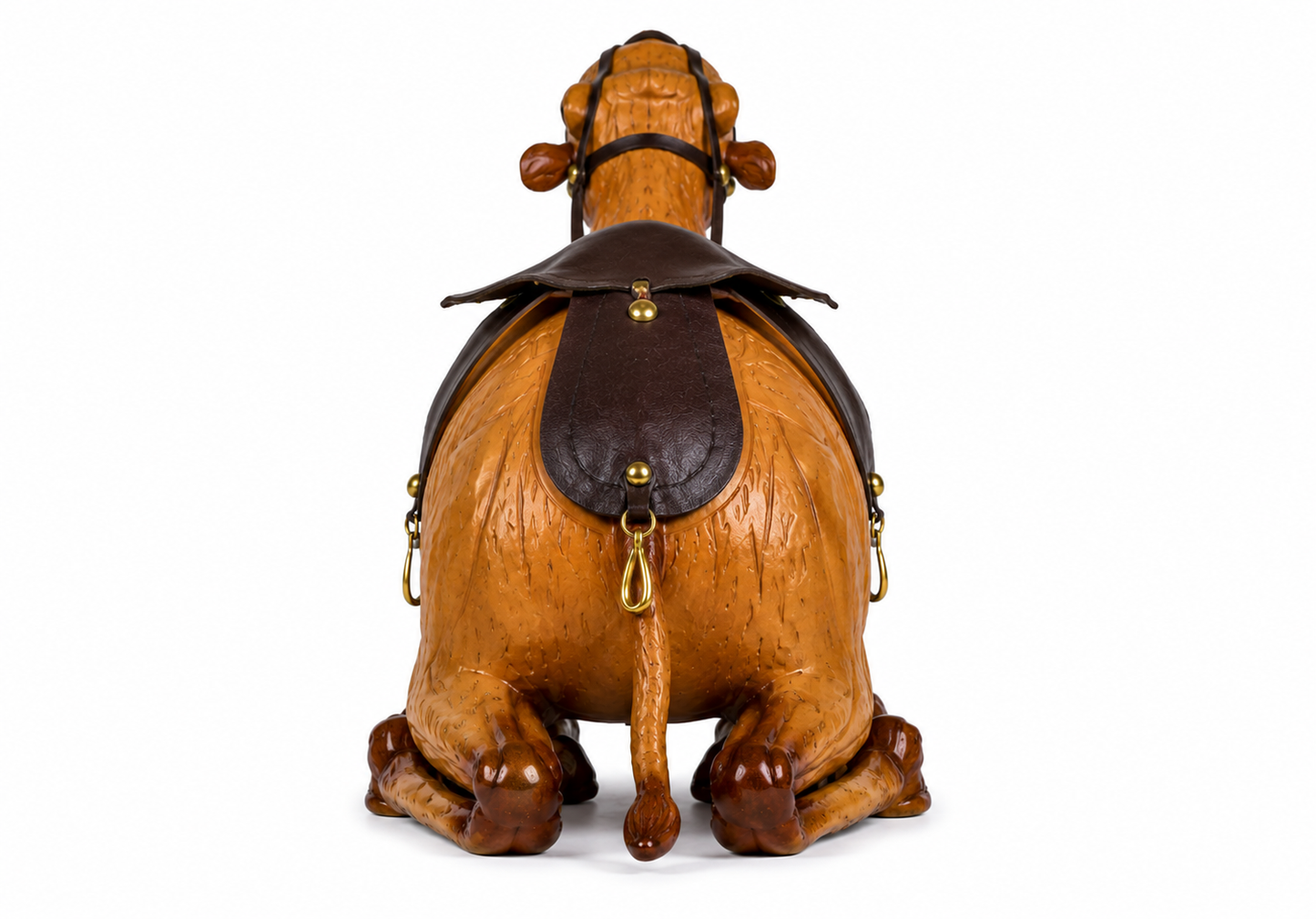 Leather Handicraft Sitting Camel - 12 Inch