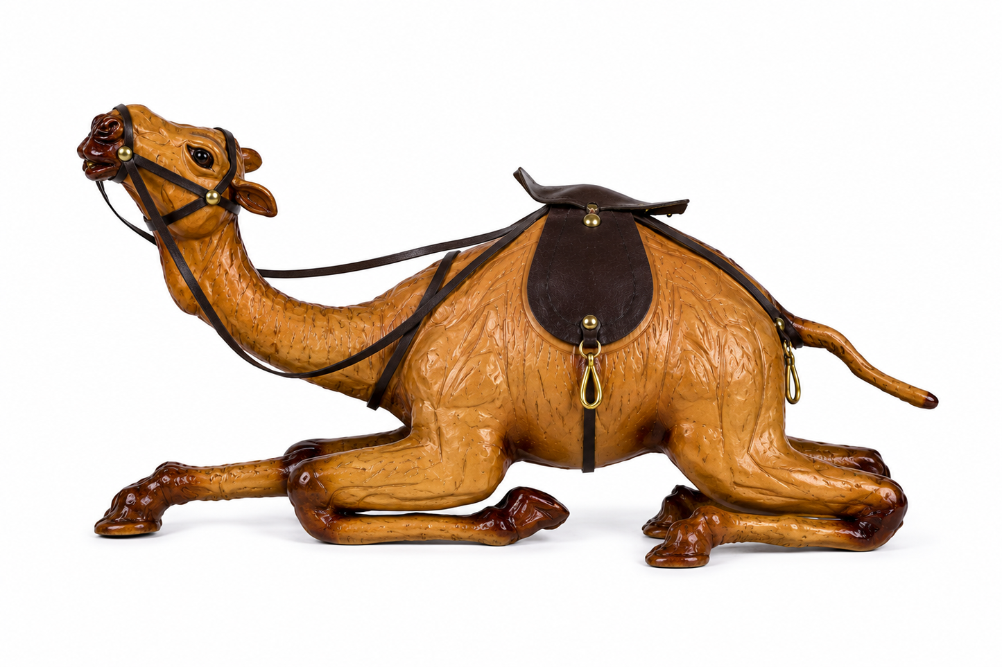 Leather Handicraft Sitting Camel - 12 Inch