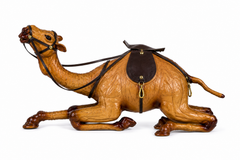 Leather Handicraft Sitting Camel - 24 Inch