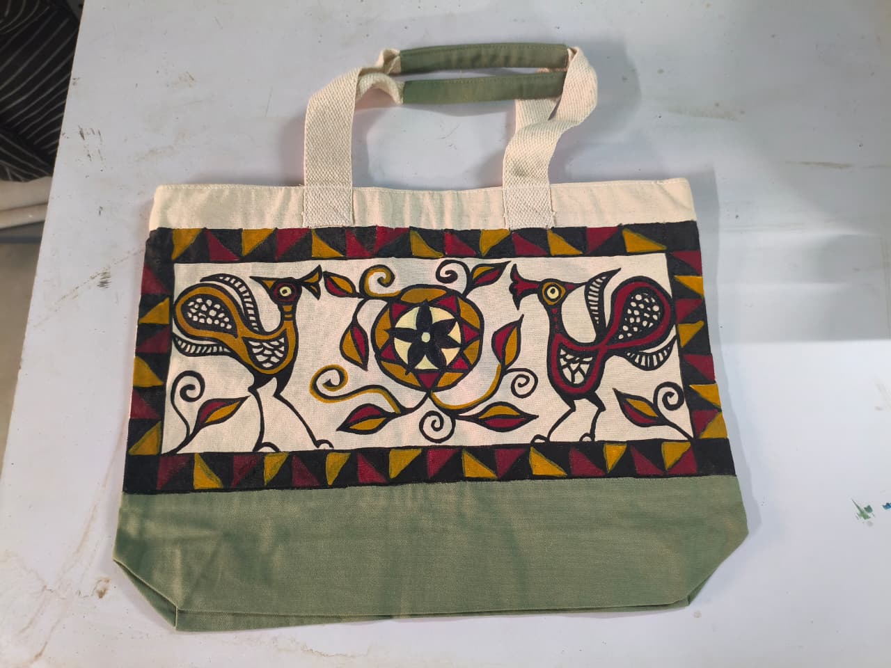Sohrai Khovar Hand-Painted Jute Bag