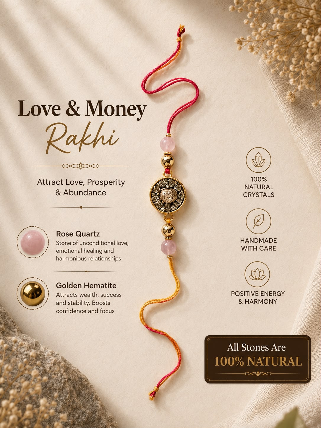 AGATES LOVE & MONEY RAKHI