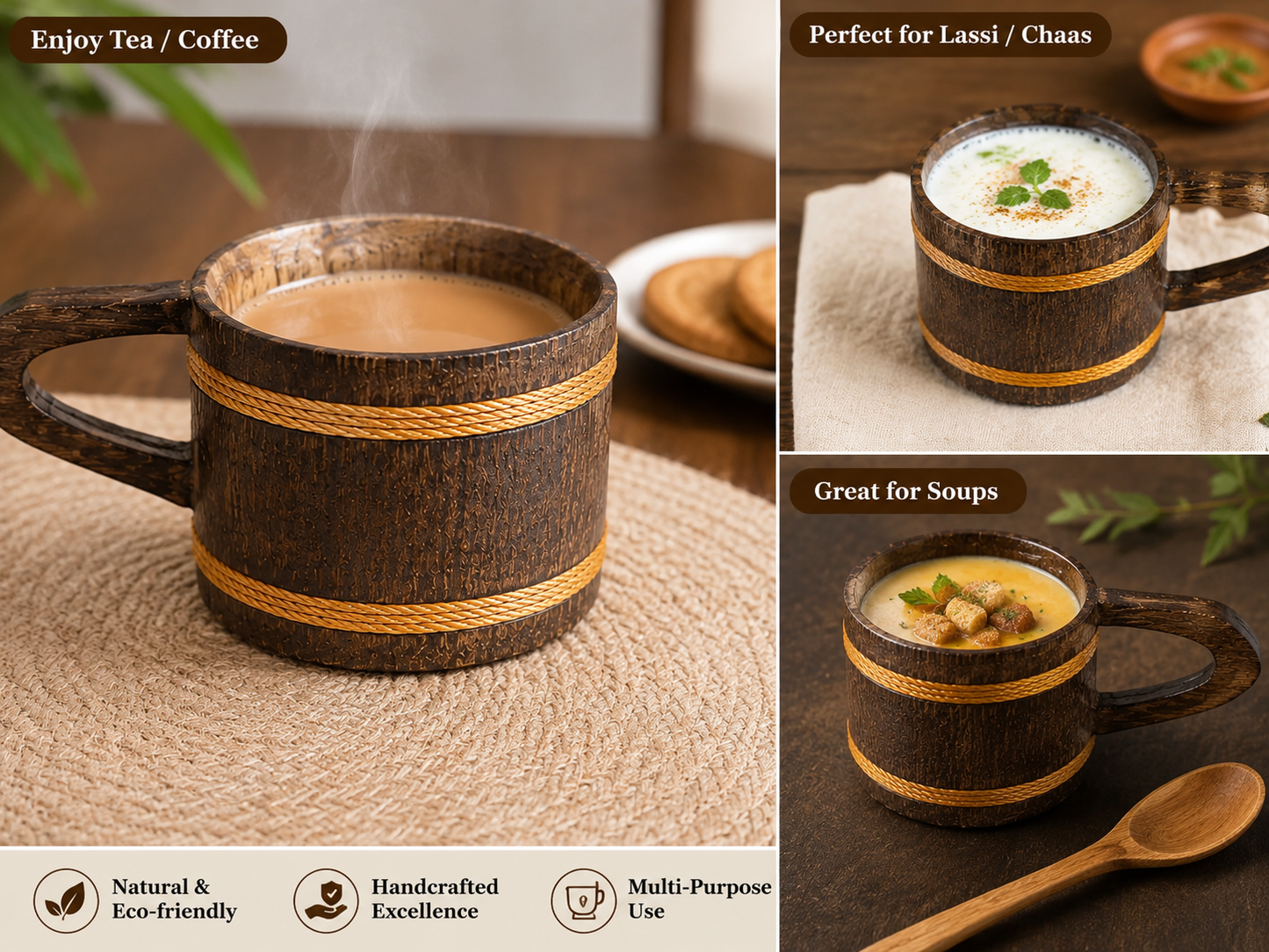 Wooden Water And Juice Glasses