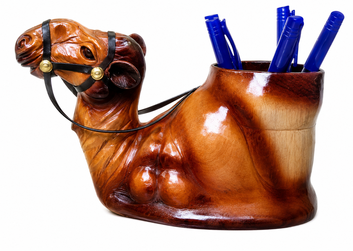Leather Camel Face Pen Stand