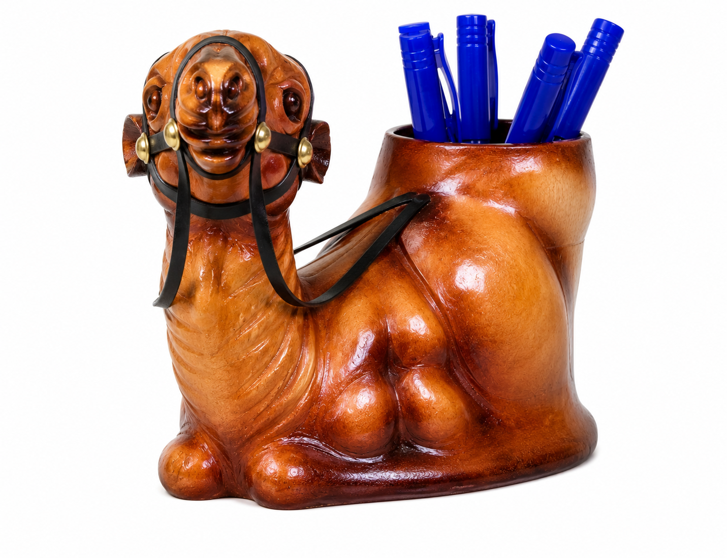 Leather Camel Face Pen Stand