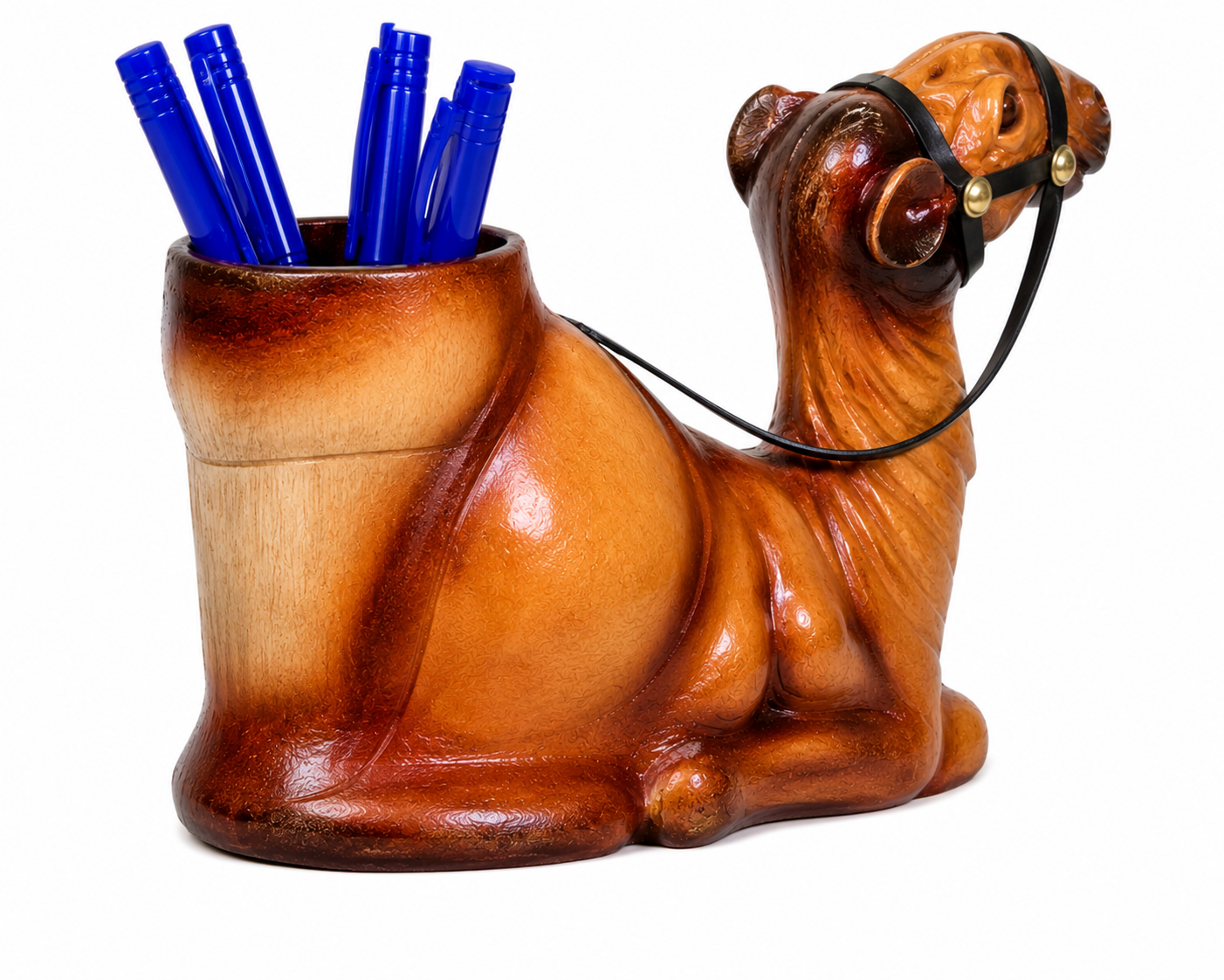 Leather Camel Face Pen Stand