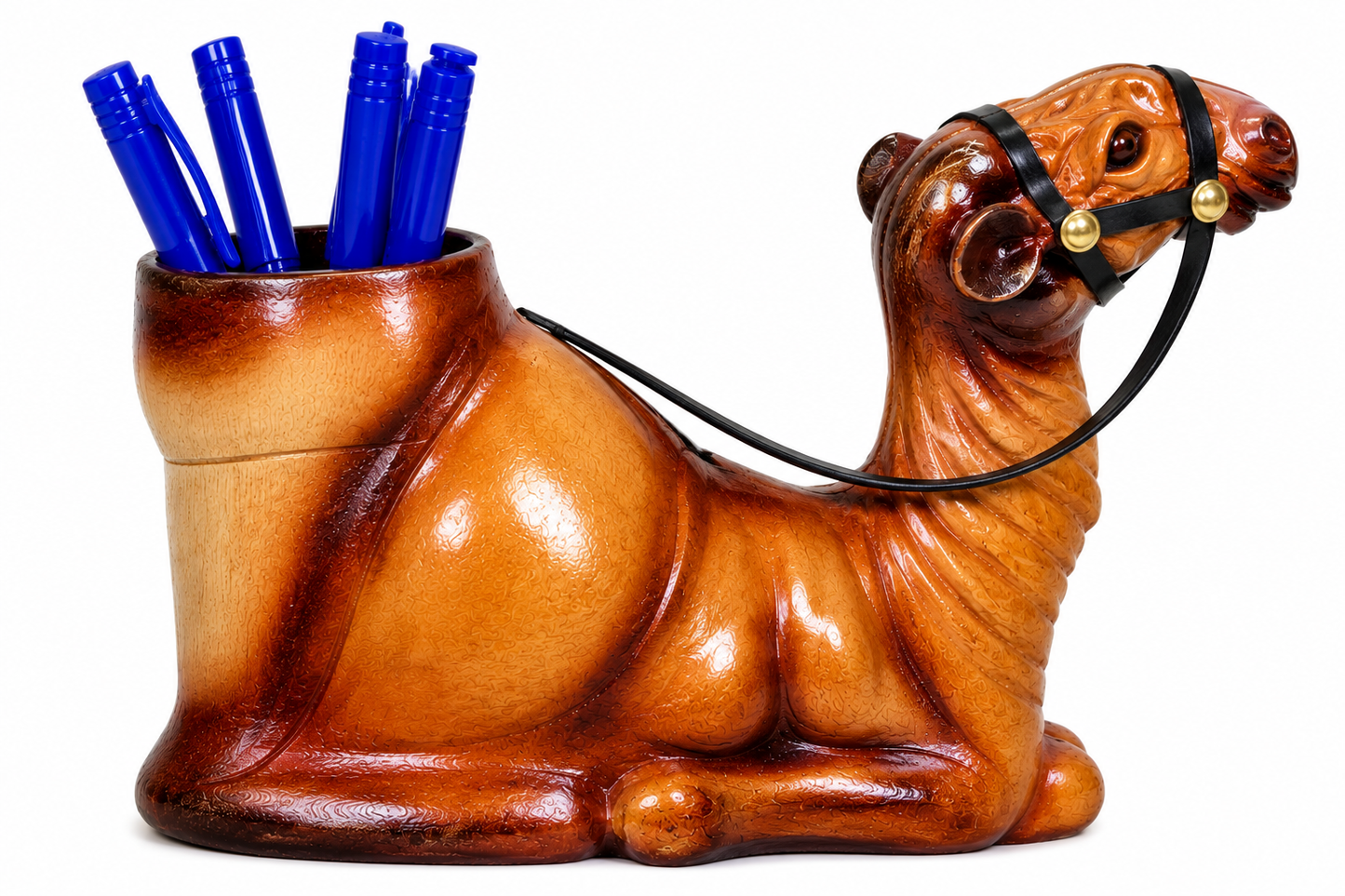 Leather Camel Face Pen Stand