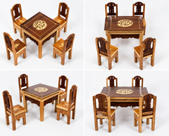 Wooden Miniature Chair And Table Set