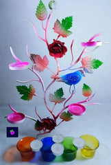 Birds Candle Wall Hanging With 4 Glass Plus 4 Wax Candle (Iron Made)