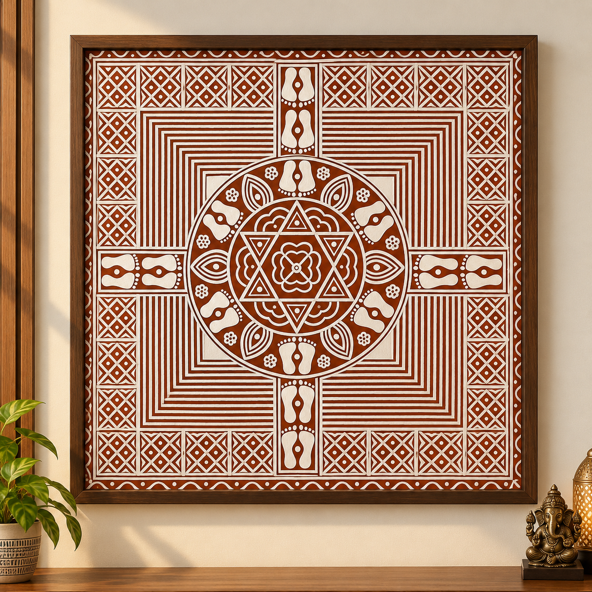Mandalam wall Aipan Art Style 3