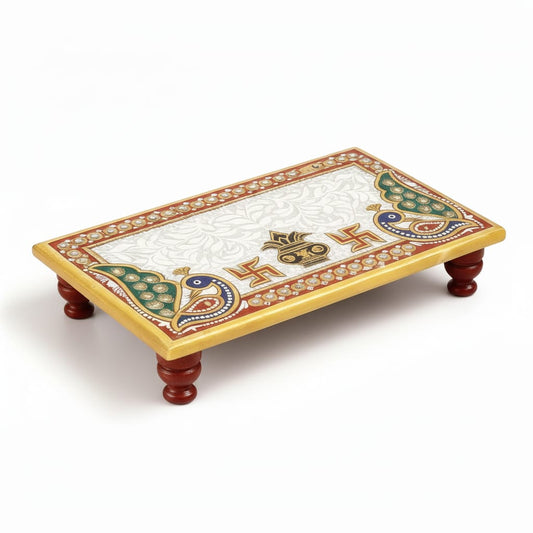 Traditional Marble chowki For Pooja