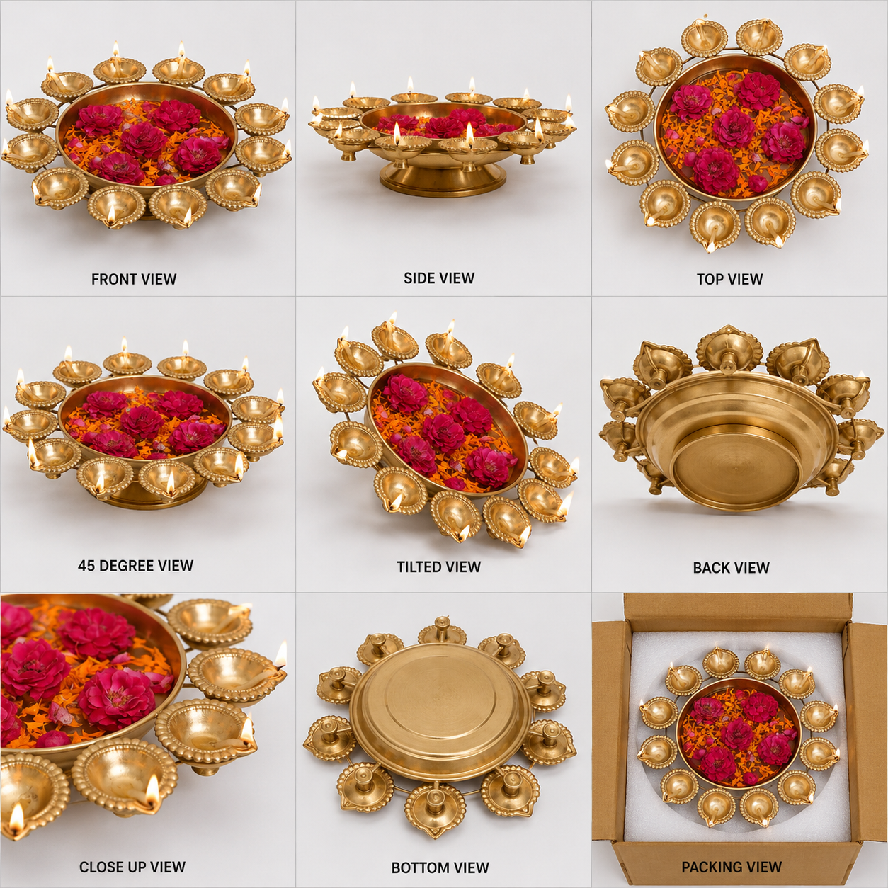 Fancy Golden Urli Tabletop Diya