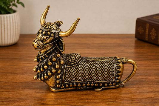 Nandi in Jali Art & Bells around