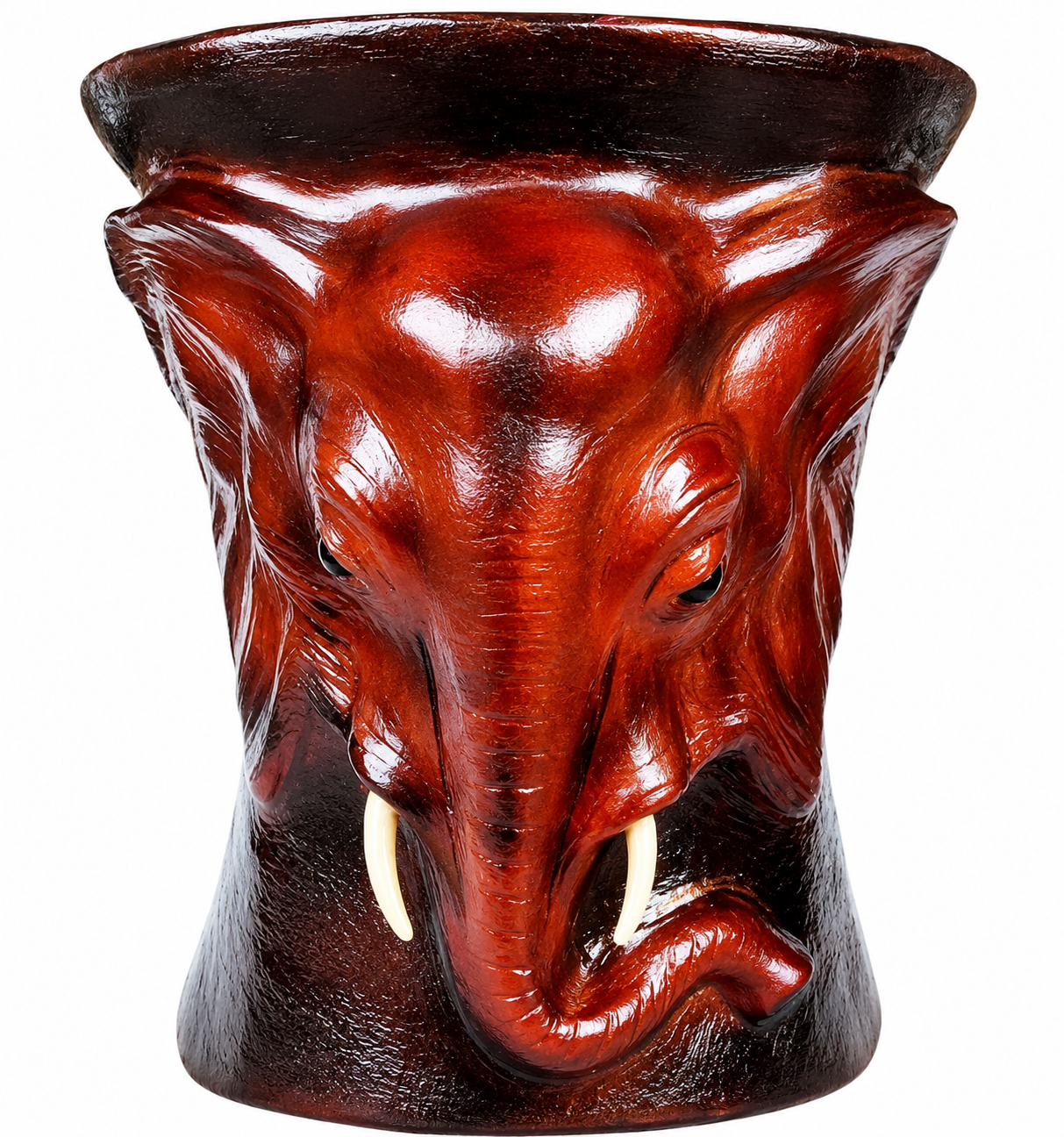 Leather Elephant Face Sitting Stool