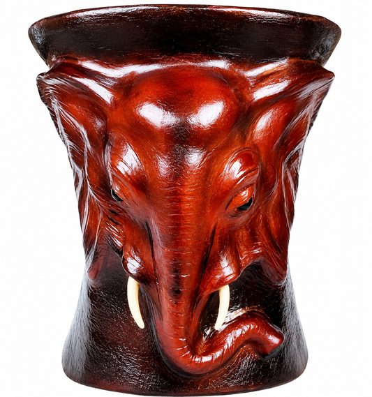 Leather Elephant Face Sitting Stool