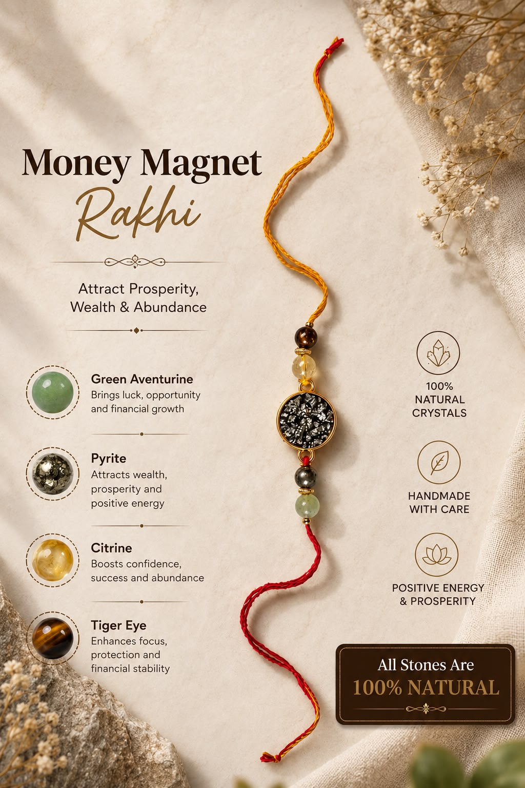 AGATES MONEY MAGNET RAKHI