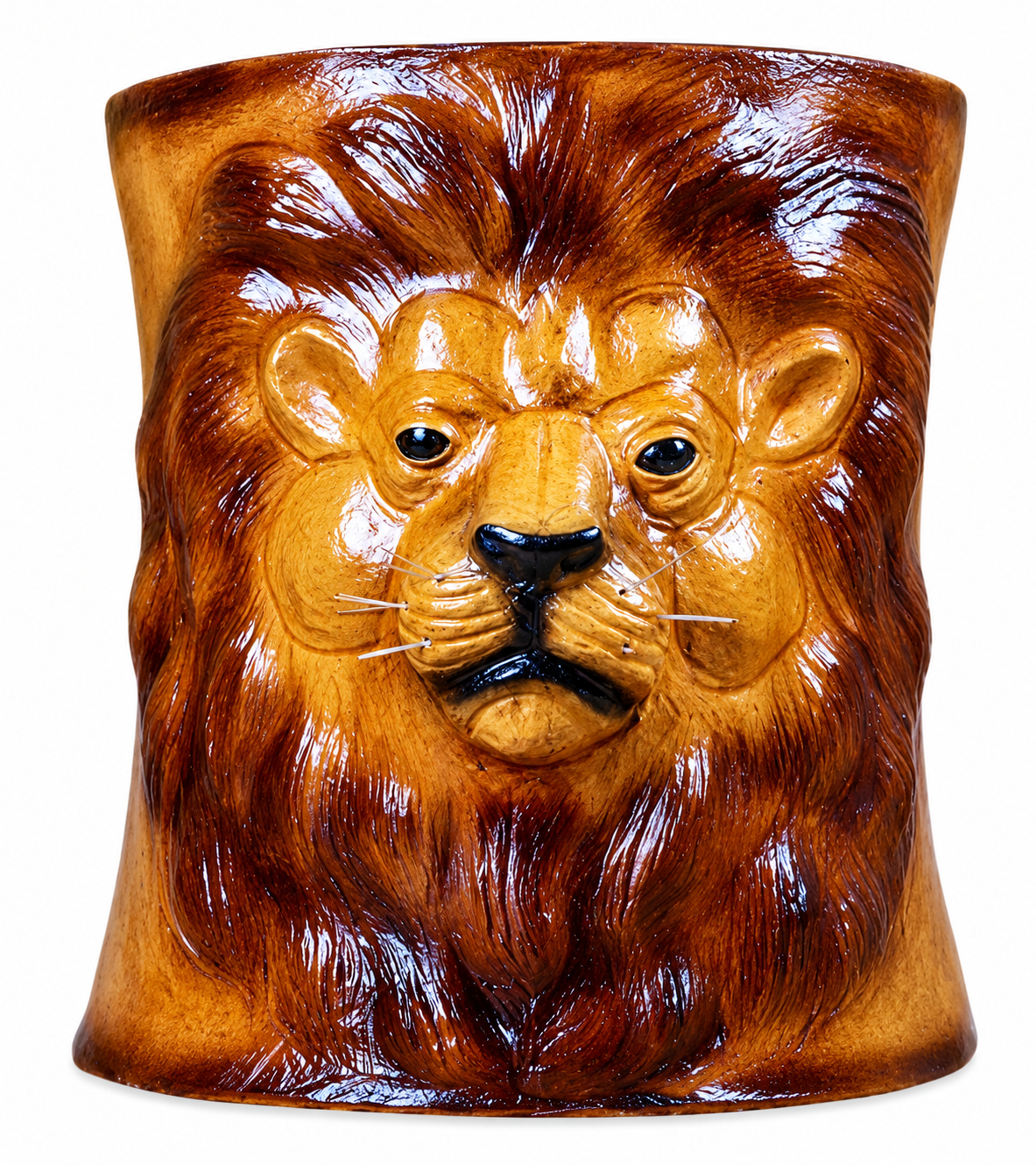 Leather Lion Face Sitting Stool