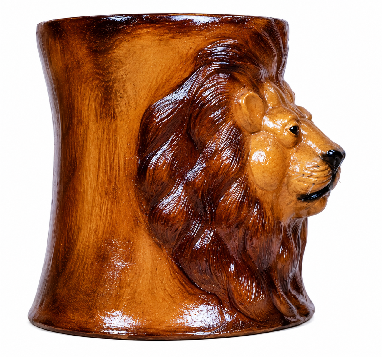 Leather Lion Face Sitting Stool