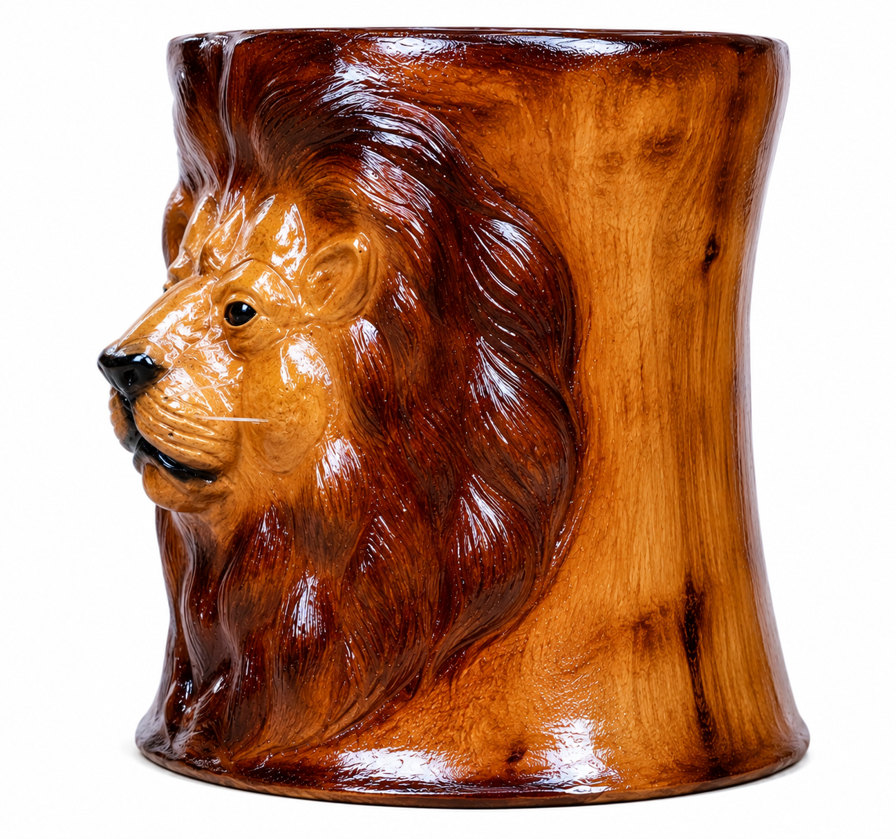 Leather Lion Face Sitting Stool